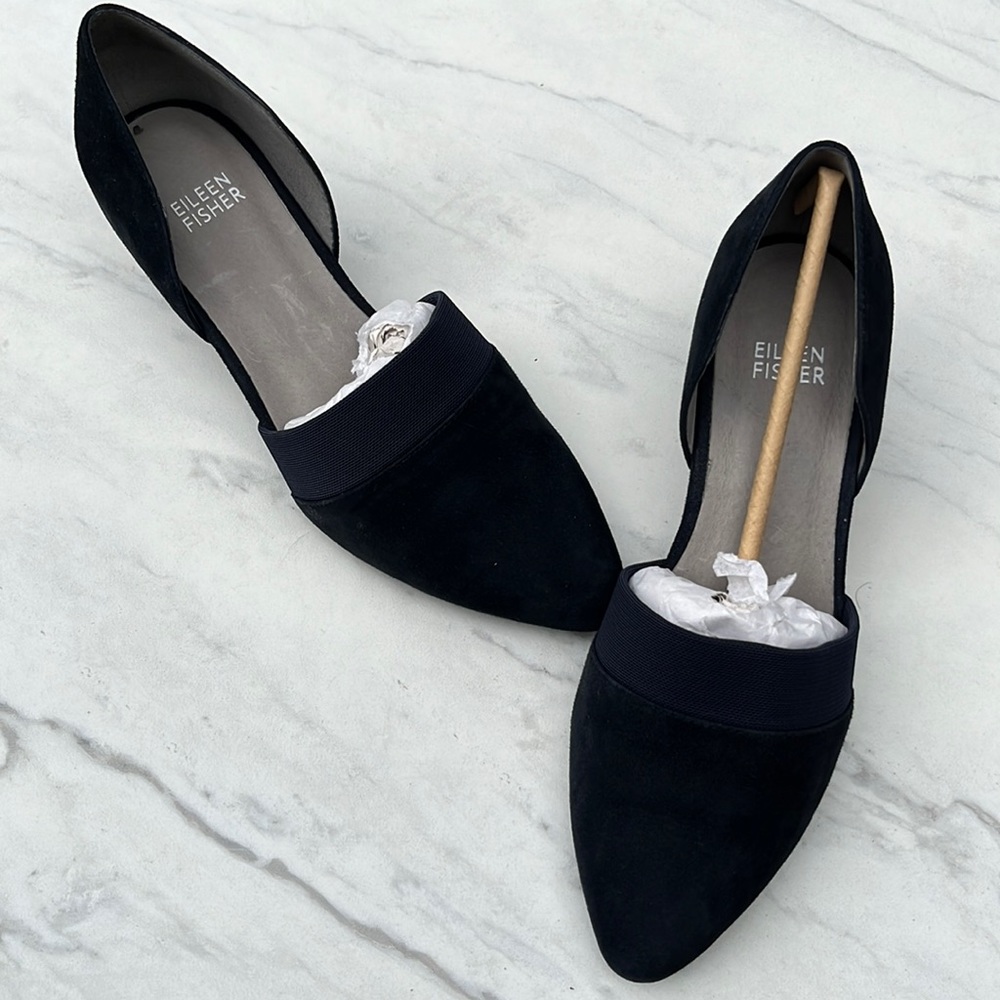 Eileen Fisher Hilly Shoes - Midnight Blue Suede - Size 7 - New In Box
